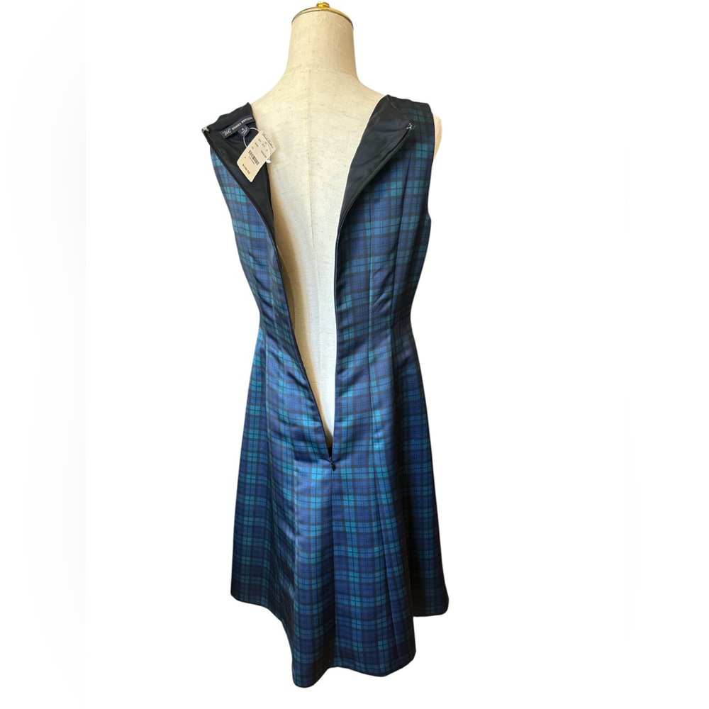 Brooks Brothers 346 Sheath Fit & Flare Dress Black Watch Tartan Plaid Size 4 NWT - Picture 6 of 16